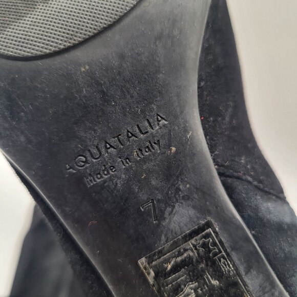 Aquatalia Women's SZ 7 Darianna Black Suede Chunky Heeled Boots Booties #410259 - Picture 10 of 12
